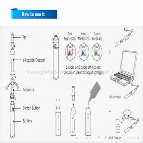E-cigarette Starter Kit, 850mAh Giant Battery Capacity